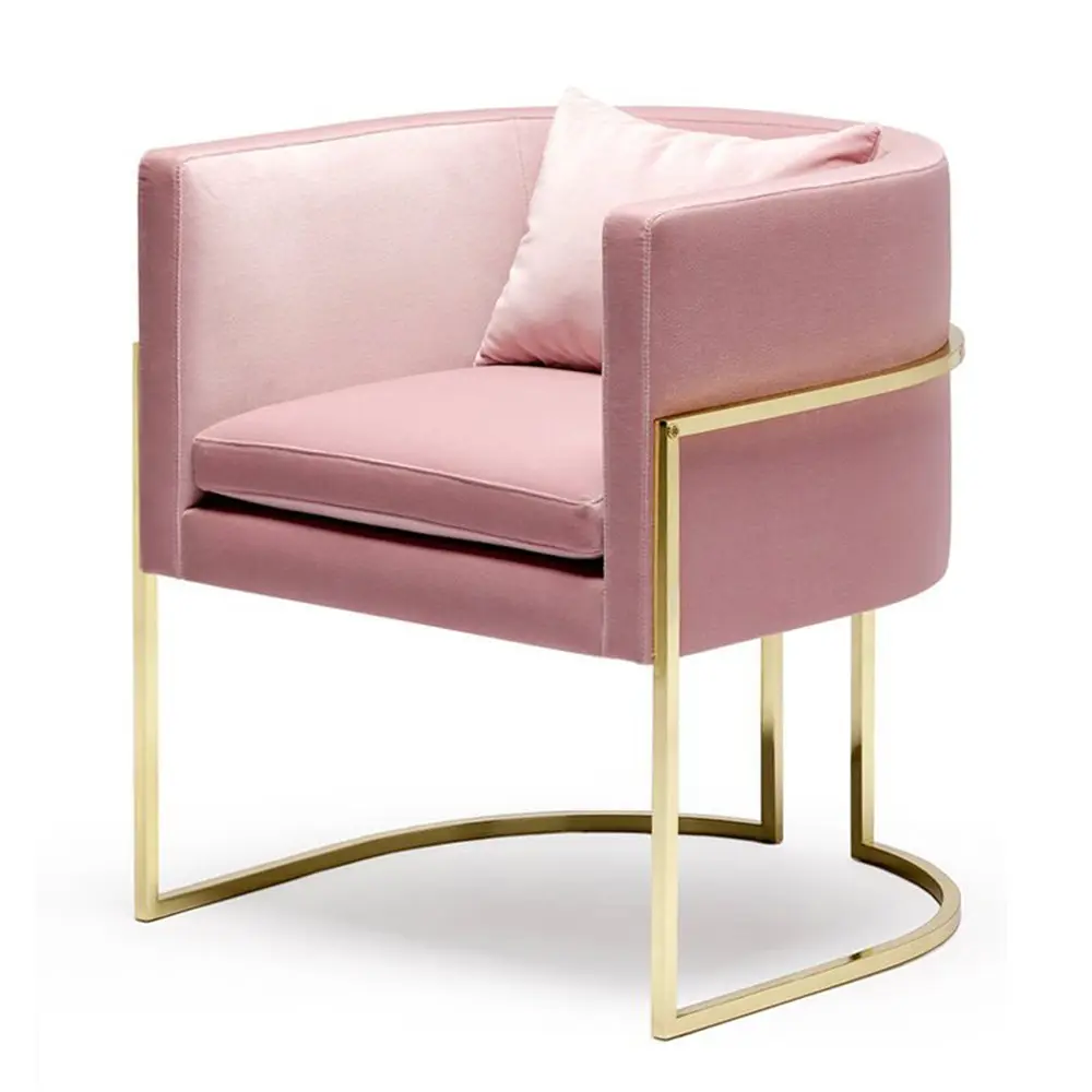 Nordic Modern Pink Balcony Iron Small Sofa Office Chair Bar Chair Frame Sofa Frame Sofa Legs Metal Furniture