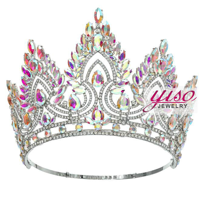Factory Directly Sell High Quality Cheap Promotional Luxury Pageant Party Crystal Princess Colorful Fashion Wholesale Tiara