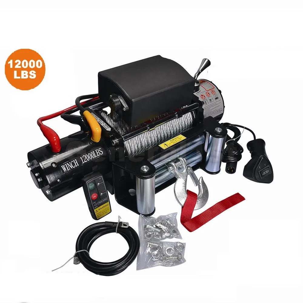 12000lbs 12V 24V 4WD off road 4x4 car electric winch with synthetic rope