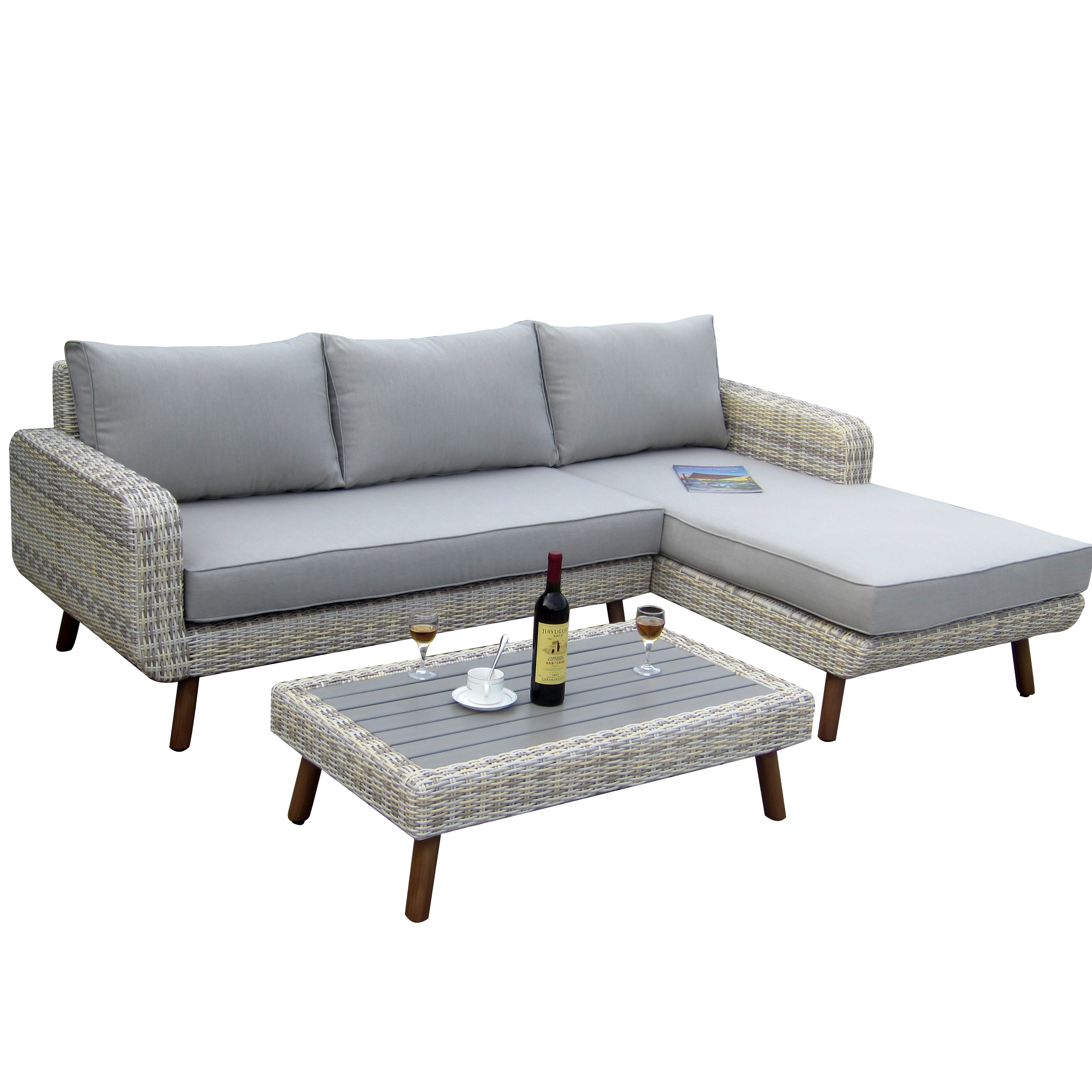 L Shape Garden Furniture Outdoor Rattan Furniture