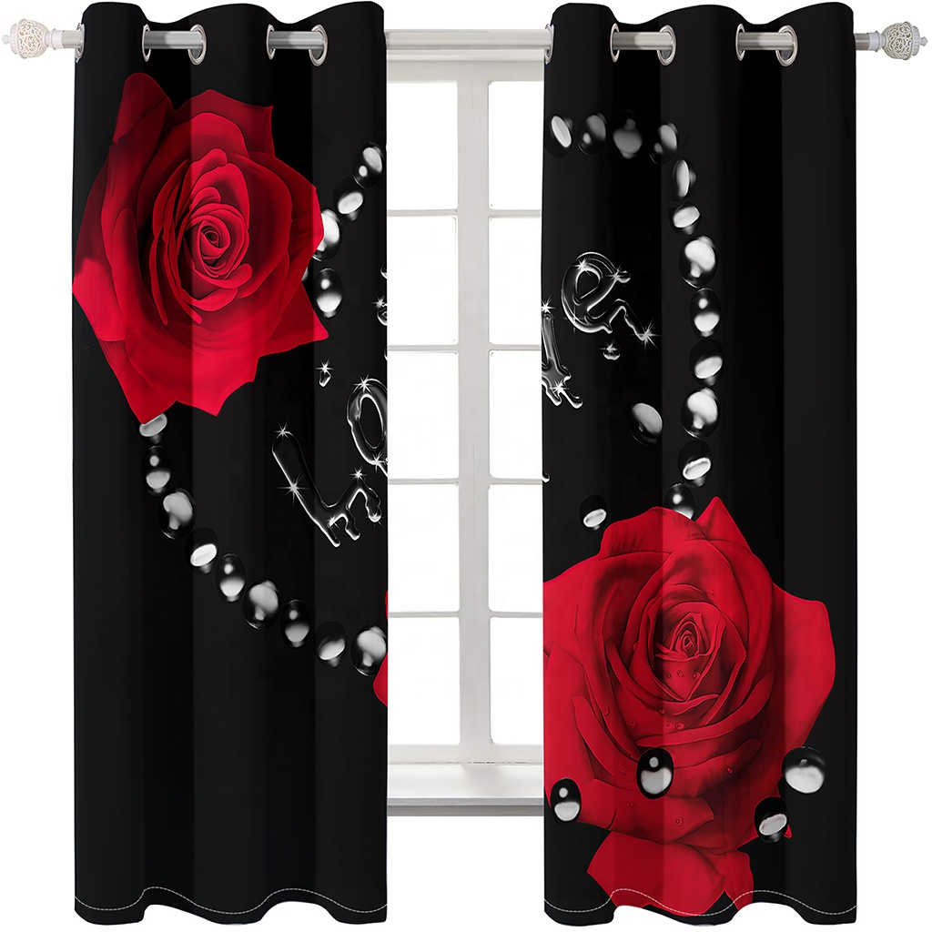 High Shading Christmas Background Curtain cortinas para sala , Kids Room Beautiful Christmas Blackout 3D Printed Window Curtain