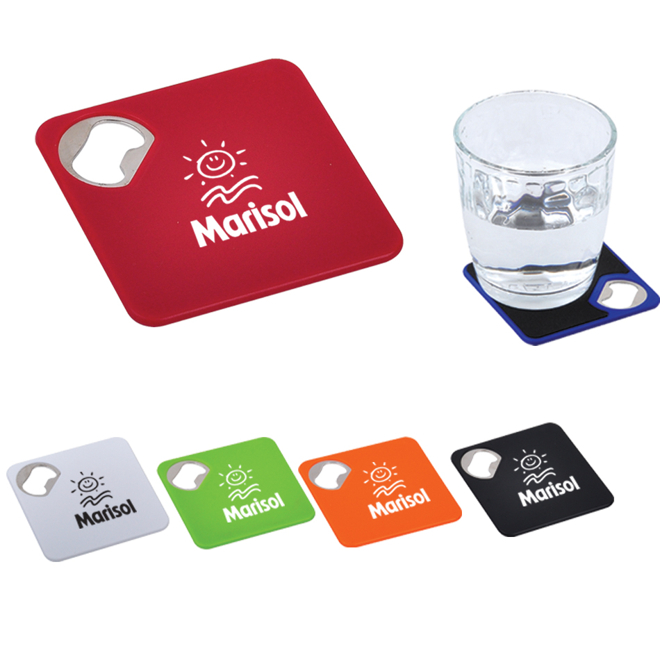 plastic bottle opener with tea cup coaster big OEM customizable/bottle opener coaster YC936