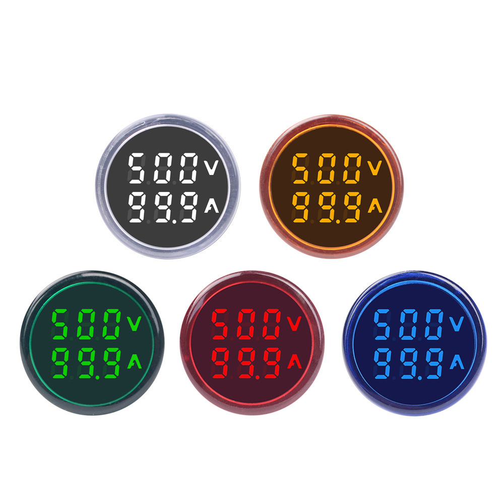 22mm Digital Display Monitor Panel Led Ampere Volt Voltmeter Ammeter Voltage Amps Meter Indicator