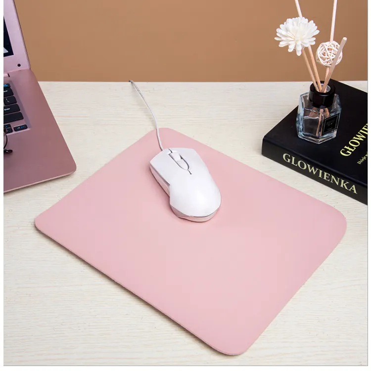 Waterproof Leather Mouse Mat Pad Pure Color Mouse Pad Custom Leather Mouse Pad