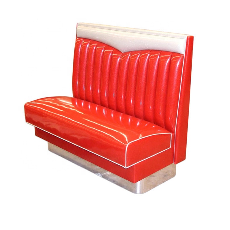 Retro design red color restaurant diner booth seating