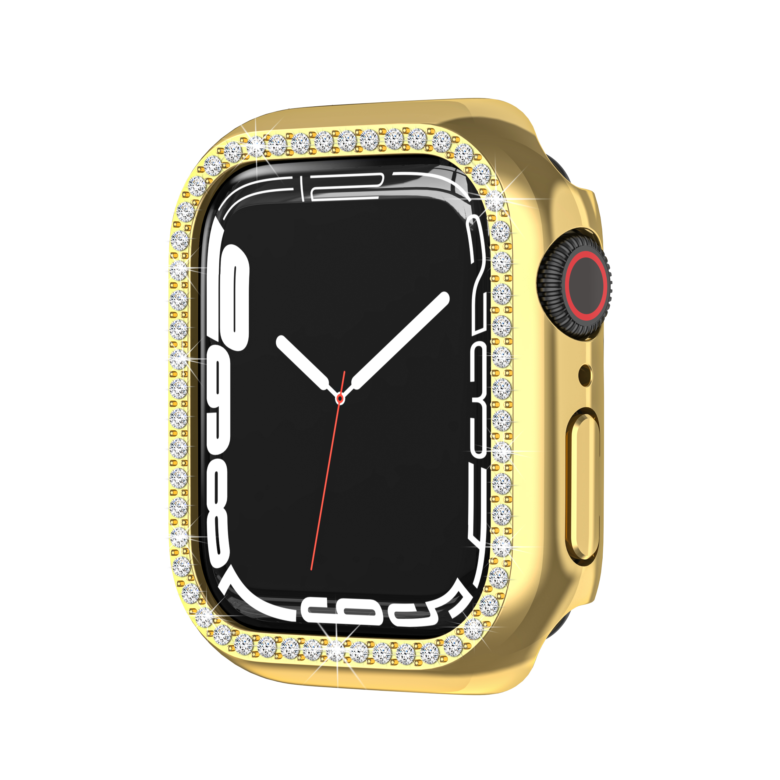 Роскошный чехол для часов Apple Watch 41 мм 45 мм ПК Алмазный чехол для часов для наручных часов Iwatch серии 7 яркое покрытие