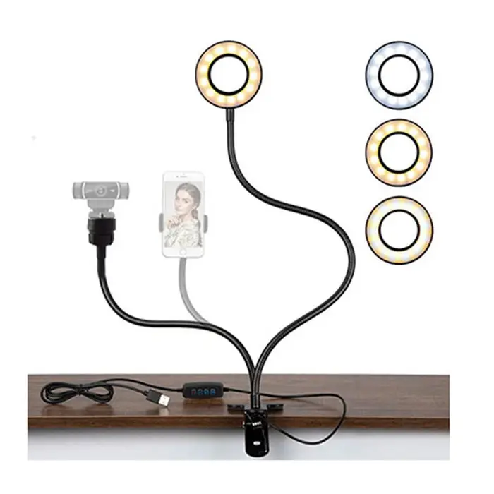Amazon Самая продаваемая тонировка для стекла 2020 кольцевой осветитель на светодиодах (Led) для селфи с мобильного телефона держатель на столе питьевой 2 в 1 Selfie Light