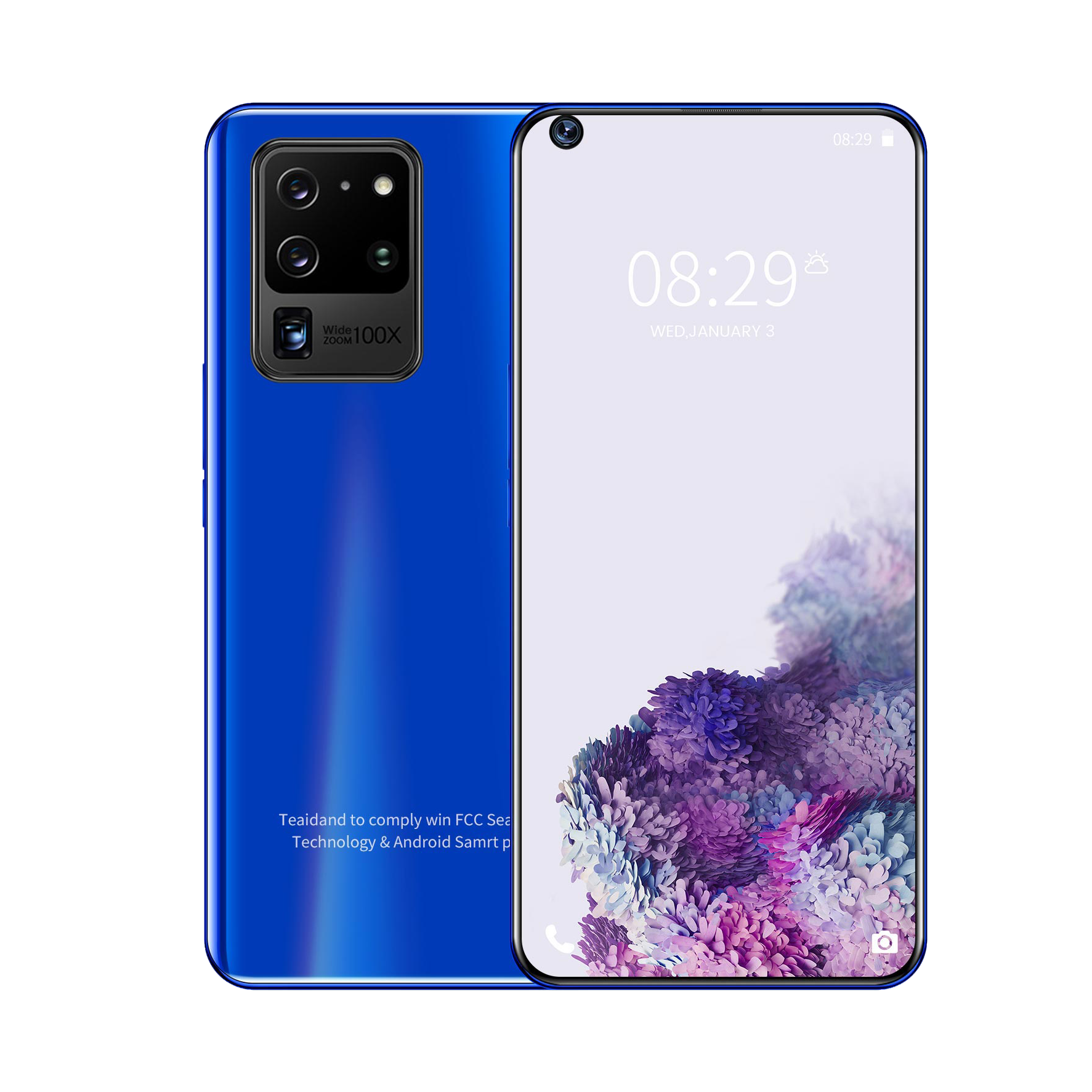 Недорогой смартфон на Android с экраном 7,2 дюйма с разрешением 12 Гб + 512 ГБ и функцией распознавания отпечатков пальцев