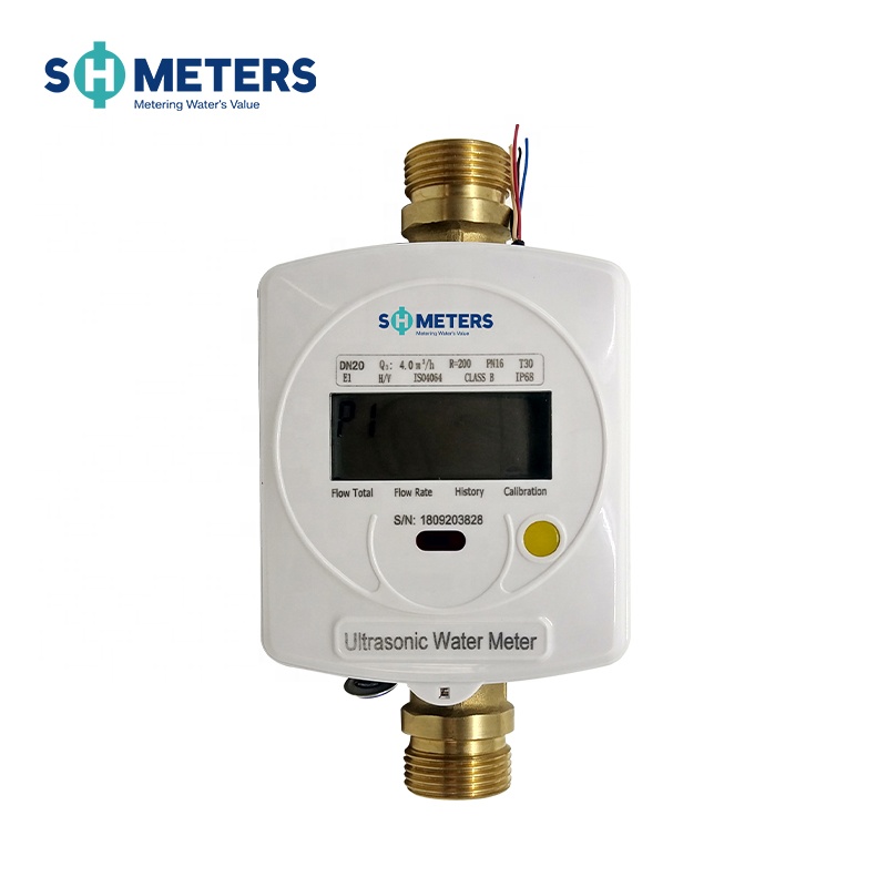 DN20MM Ultrasonic Water Flow Meter Wireless Brass M-bus amr / ami r250 smart water meter
