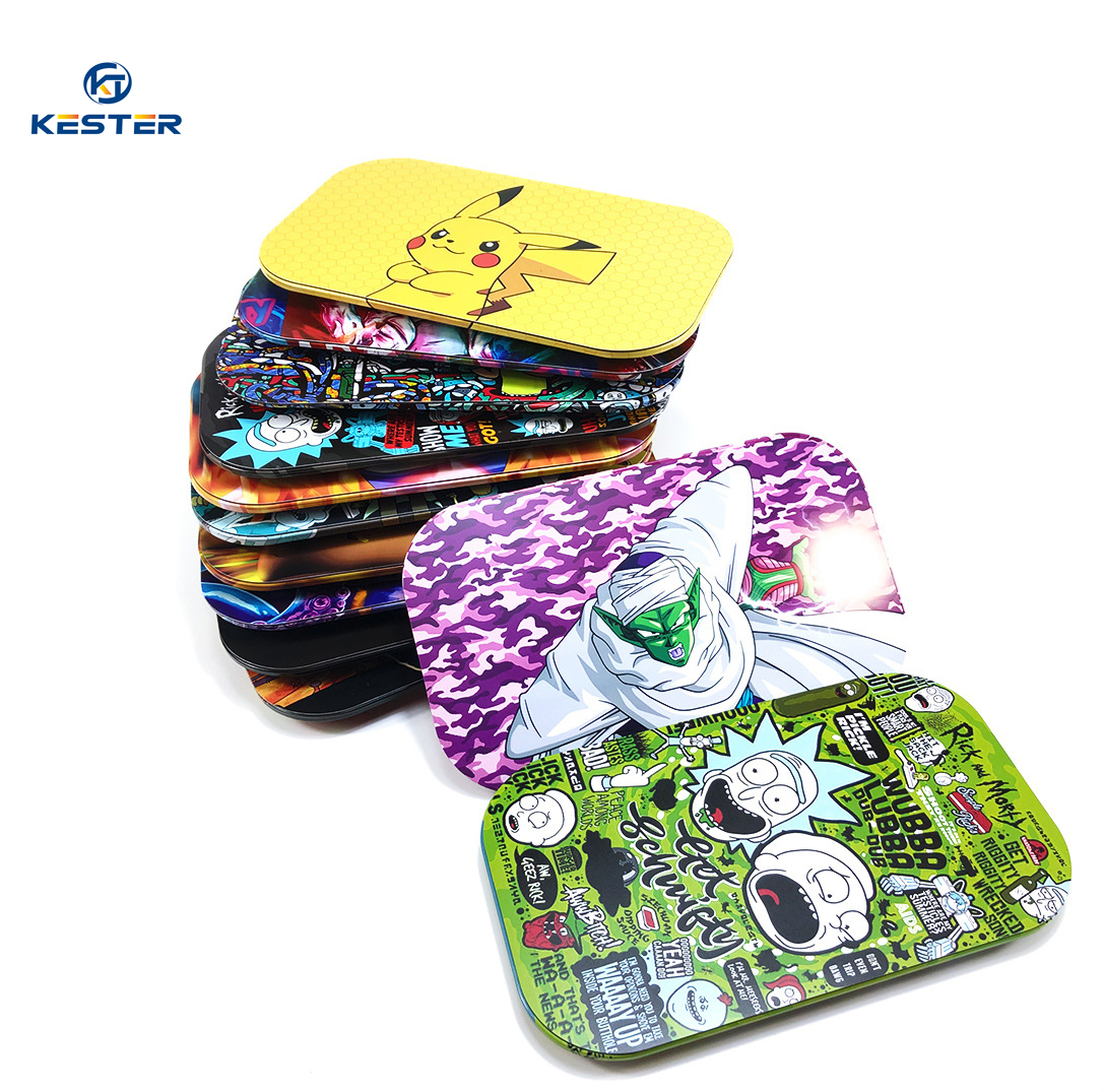 Hot Sale Hundreds of Designs 4 Size Raw Tray Rolling Tray Metal Cigarette Smoking Rolling Trays For Silicone Smoking Pipe