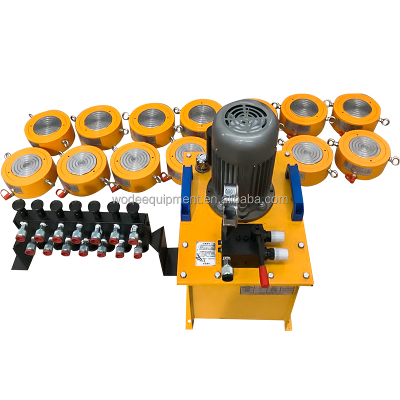 WODETEC STQ Series 320 400 500t Stroke 100-500 mm Same 50T Single Acting Lock Nut Hydraulic Jack Hydraulic Cylinder