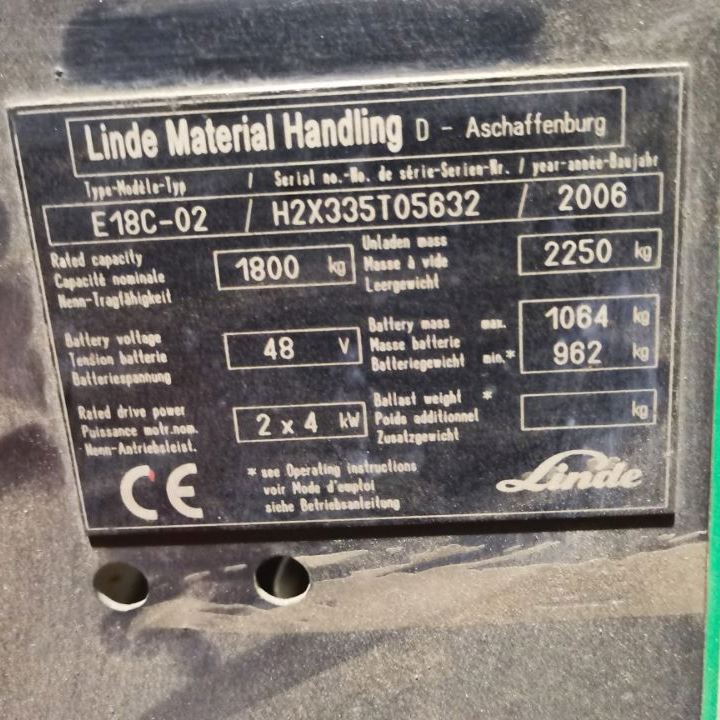 LINDE second-hand forklift E18C-02