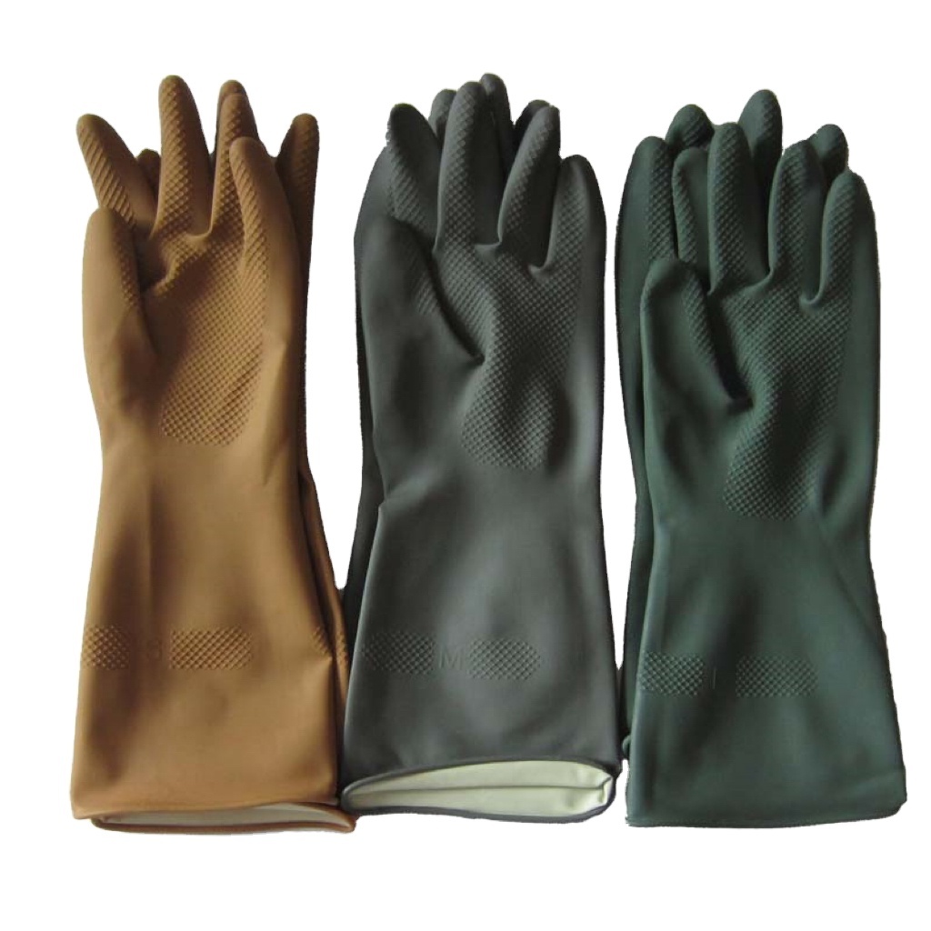 High Quality Latex Rubber Non-Slip Cleaning Kitchen Color Wholesale Customization Household Gloves