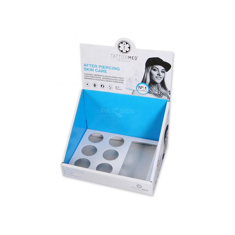 Custom Cardboard Tabletop Display Boxes Marketing Countertop Makeup Display Cardboard Counter Display Stands For Skin Care