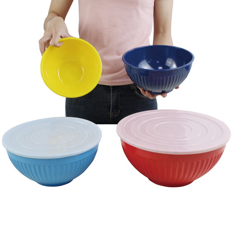 Fruit salad mixing bowl melamine customized color dinnerware set for outdoor party