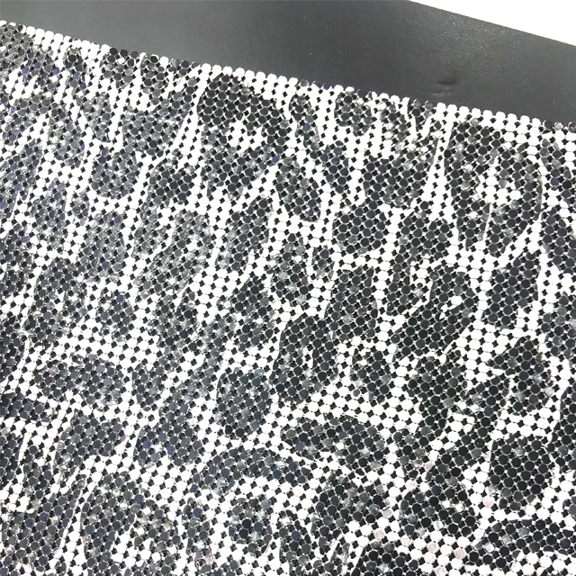 S106 мягкая гибкая Узорчатая алюминиевая ткань chainmail, металлическая сетчатая ткань с блестками для одежды, подвесной мешок