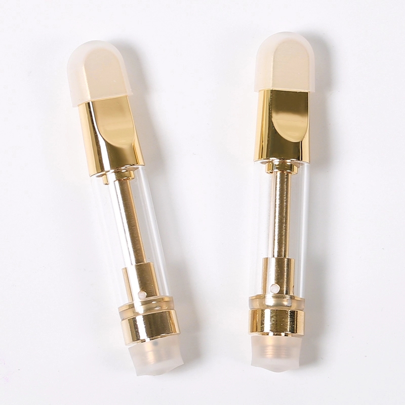 2021 Factory direct selling custom logo ceramic coil gold drip tip 1ml cbd vape cartridge
