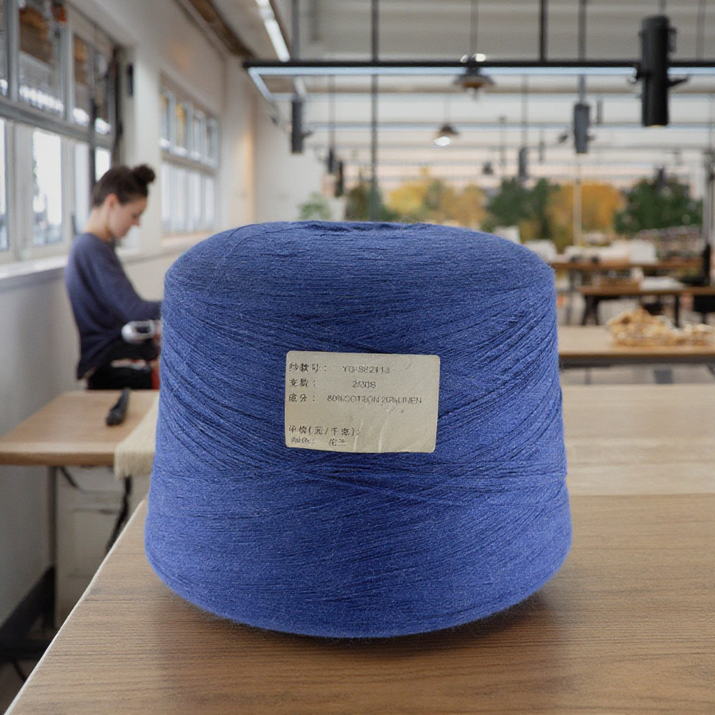 80% Cotton 20% Linen Blended Yarn Recycled Melange Style