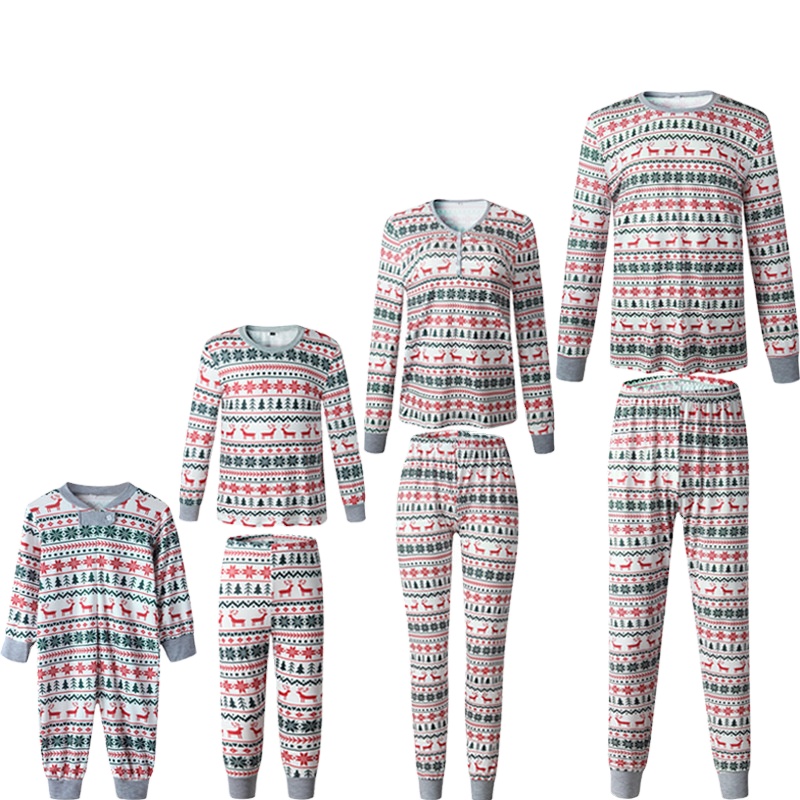 Fashion Printed Home Service Pajamas Set Custom Family Pajamas Set Christmas Parent-Child Set