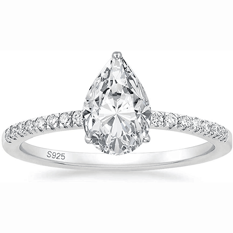 Сомэн 2CT 925 Серебряное обручальное кольцо для женщин груша кубический цирконий CZ, Каплевидная форма, обручальные кольца для женщин, модное ювелирное изделие, размеры для детей от 3 до 11 лет