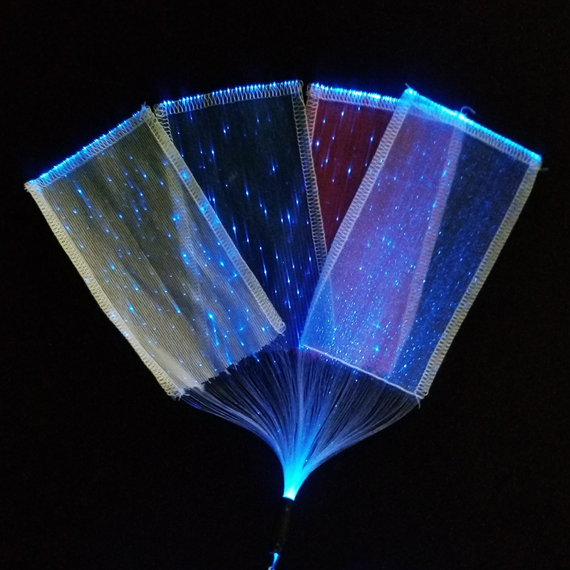 7 color changeable lighting up fiber optic luminous glow clothing fabric led glow in the dark star glitter fabric