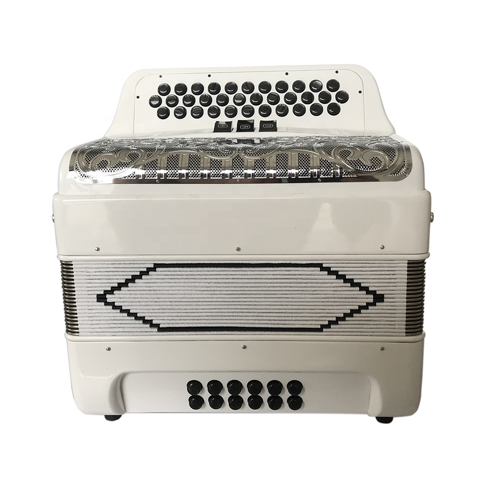 34 Buttons 12 Bass 3 Registers White Student Accordion accordions Musical silver grill JB3412C