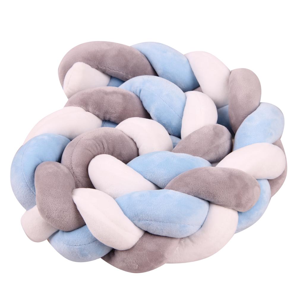 Comfortable Knotted Braided Plush Baby Cot Baby Bed Bumper