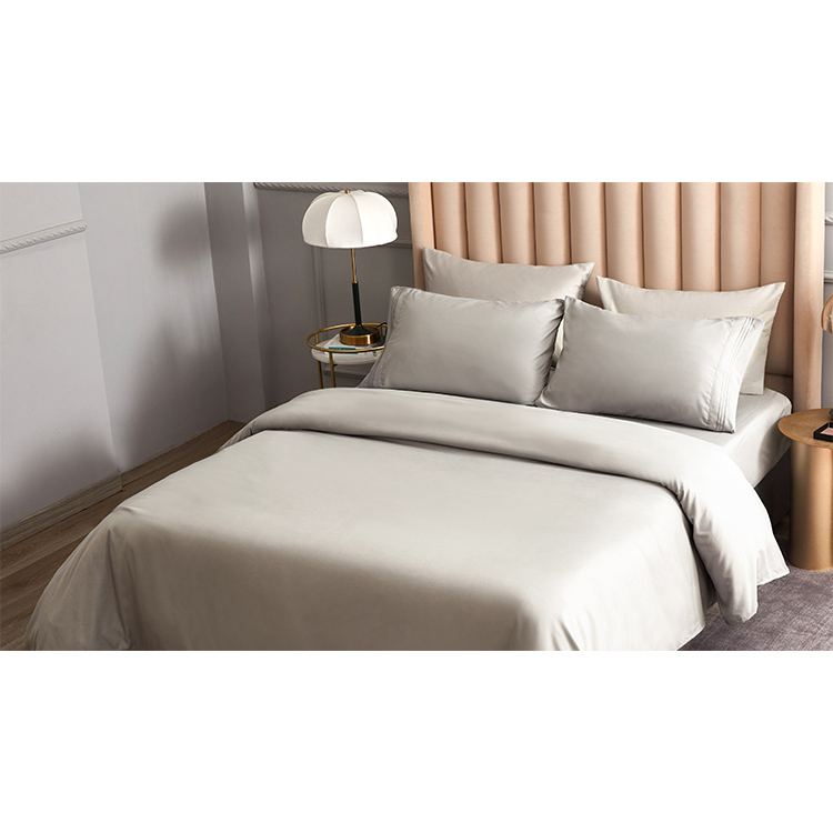 Simplicity style Plain dark color bed cover sheet pillowcase custom hotel bed cover beddings set