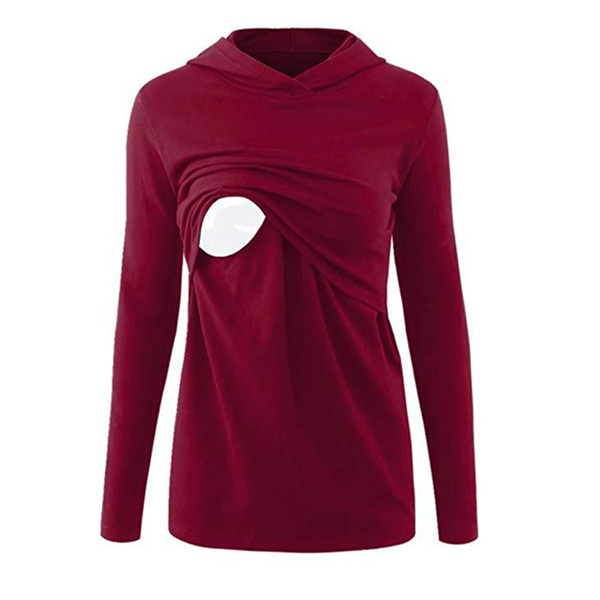 Sweatshirt Hoodie Long Sleeve Layered Nurs Pregnant Clothes 2021 Women's Maternity Clothes Pullover Tops Breastfeeding