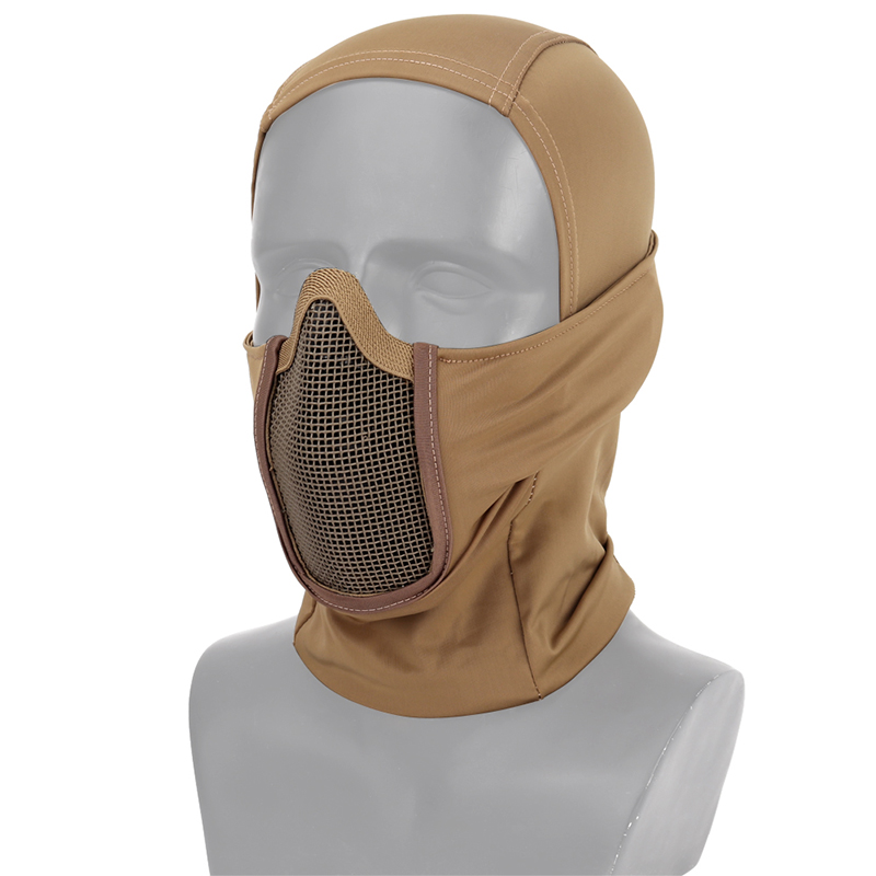 New Outdoor Hunting Steel Mesh Mask Protective Breathable Tactical Hood Balaclava Helmet Gel Blaster Accessories