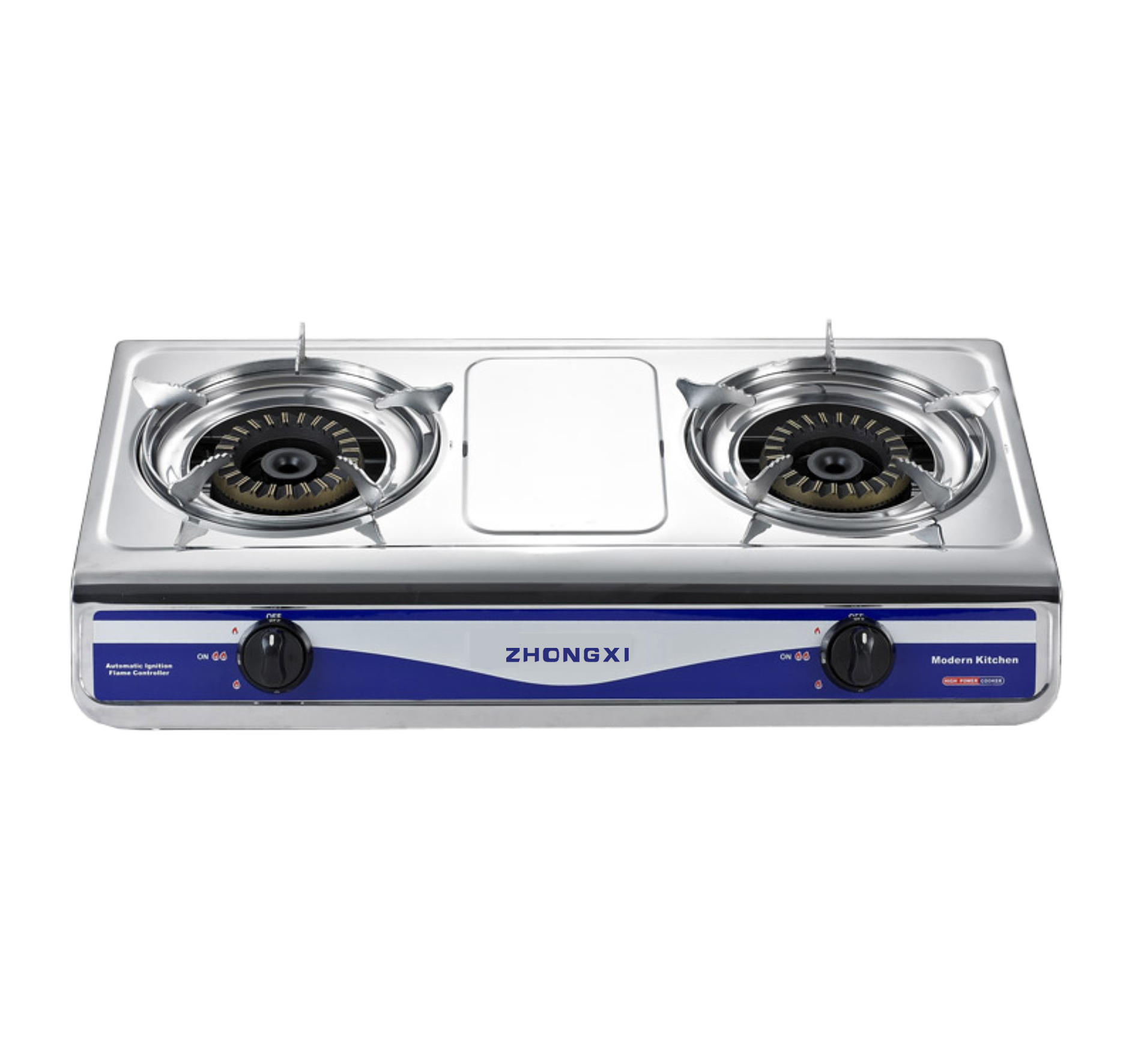 Foshan City Supplied 2 burner stainless steel panel gas stove