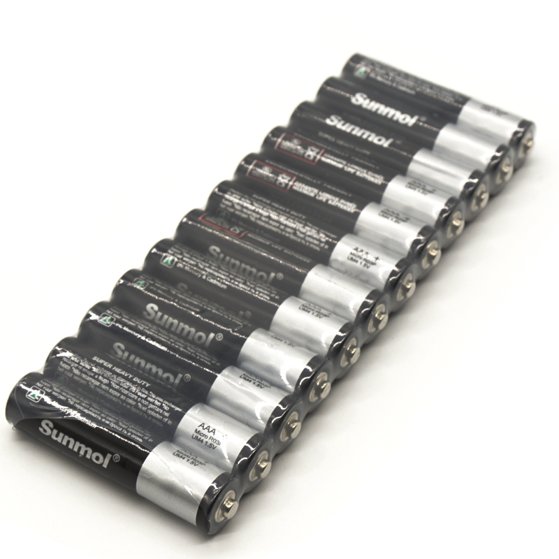 Высокопрочная сухая батарея Sunmol 1,5 v r03 Размер um4 pilas aaa из цинкового углерода