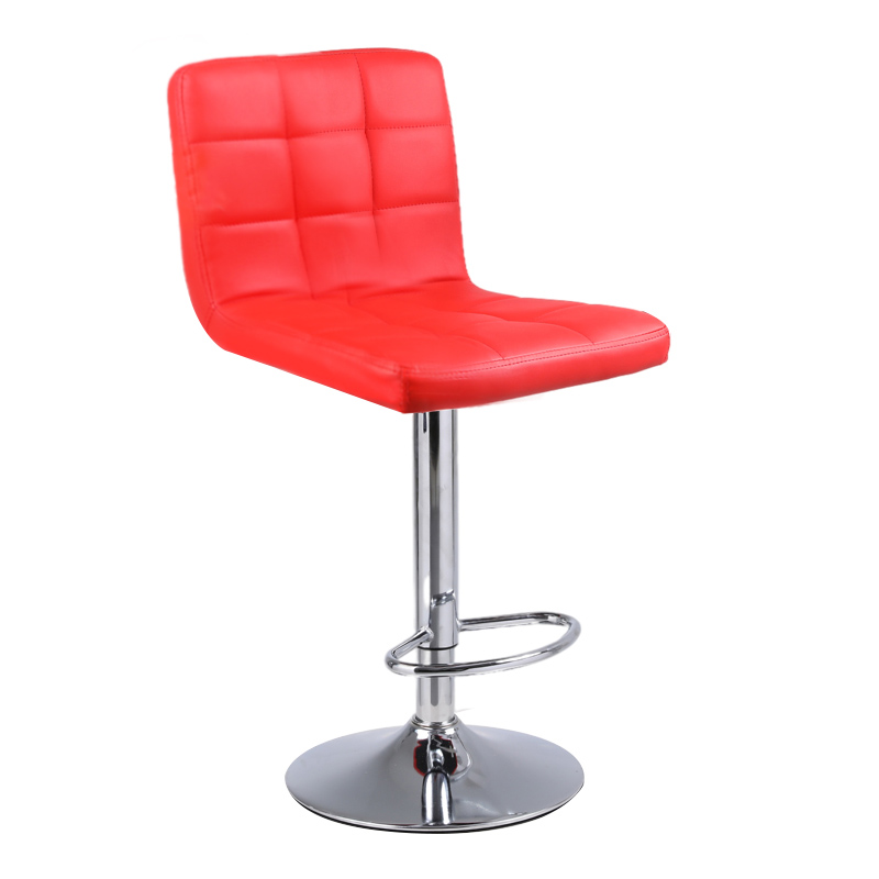 High Quality Modern Hotel Office Simple Swivel Home Red Pu Bar Stool Chair