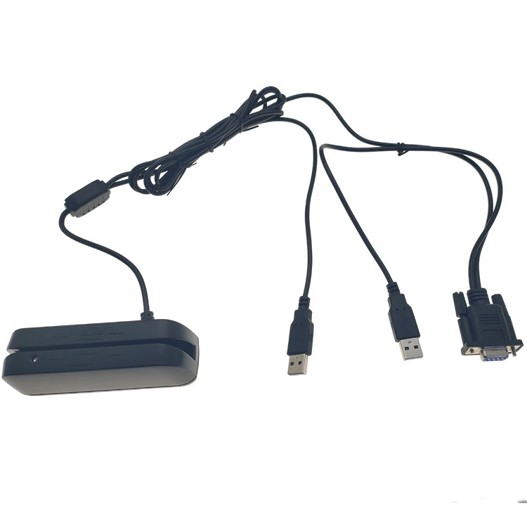 Считыватель магнитных карт с двумя головками, 2 порта USB и порт RS232
