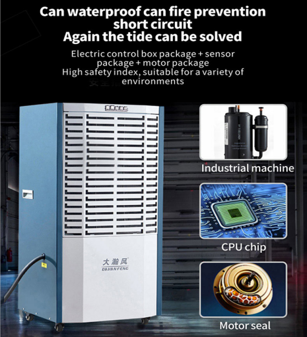 Factory Hot Selling indoor growing dehumidifier 60L dehumidifier for greenhouse industrial