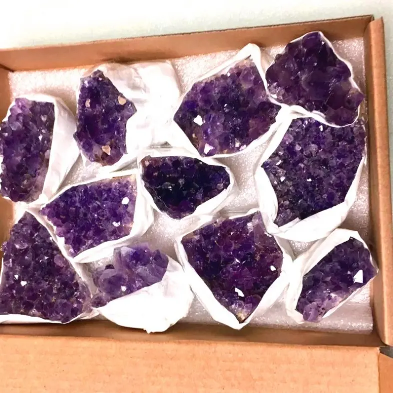 Wholesale high quality natural uruguay amethyst cluster amethyst block with box