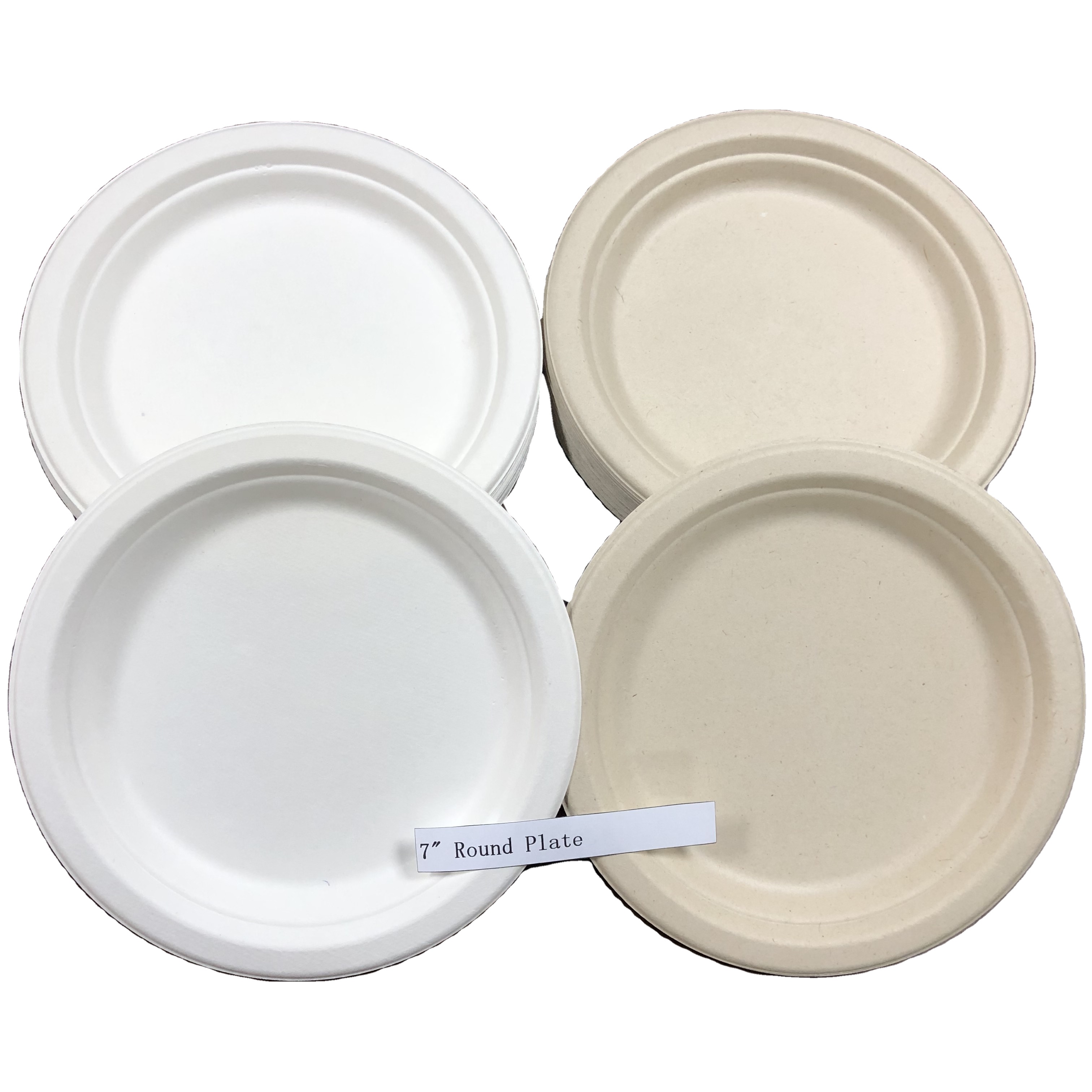 Hot Selling Biodegradable Food Packaging Sugarcane Bagasse Disposable Dishes Plates Dinnerware Sets