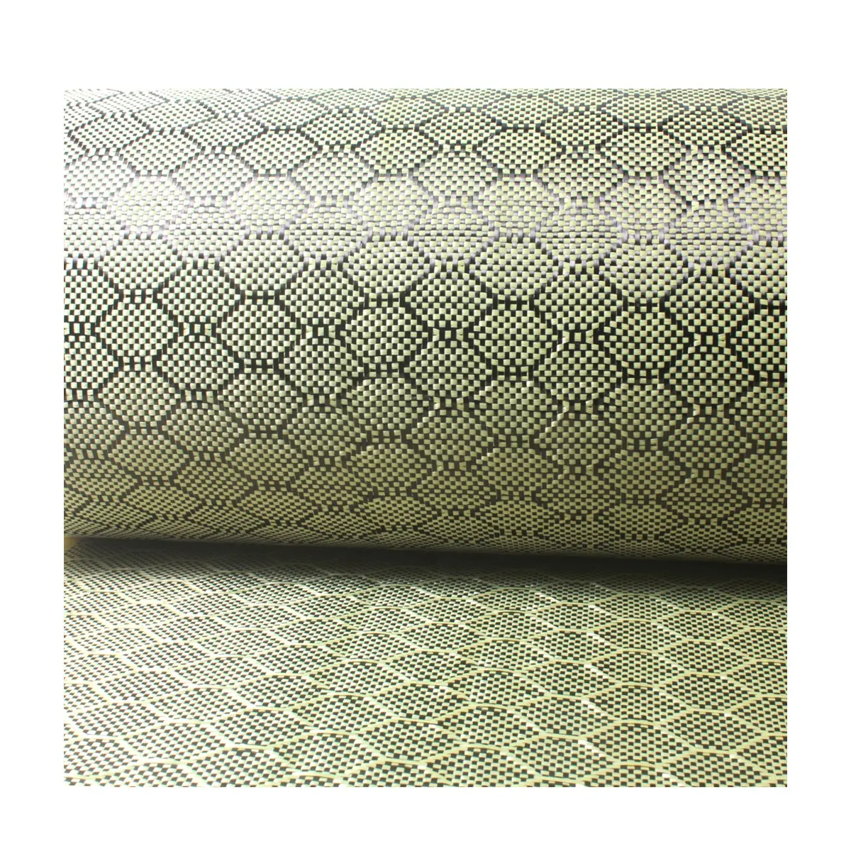 3K Hexagonal Carbon Fiber With 1500D Aramid 200gsm Honeycomb Hybrid Woven Fiber Fabric