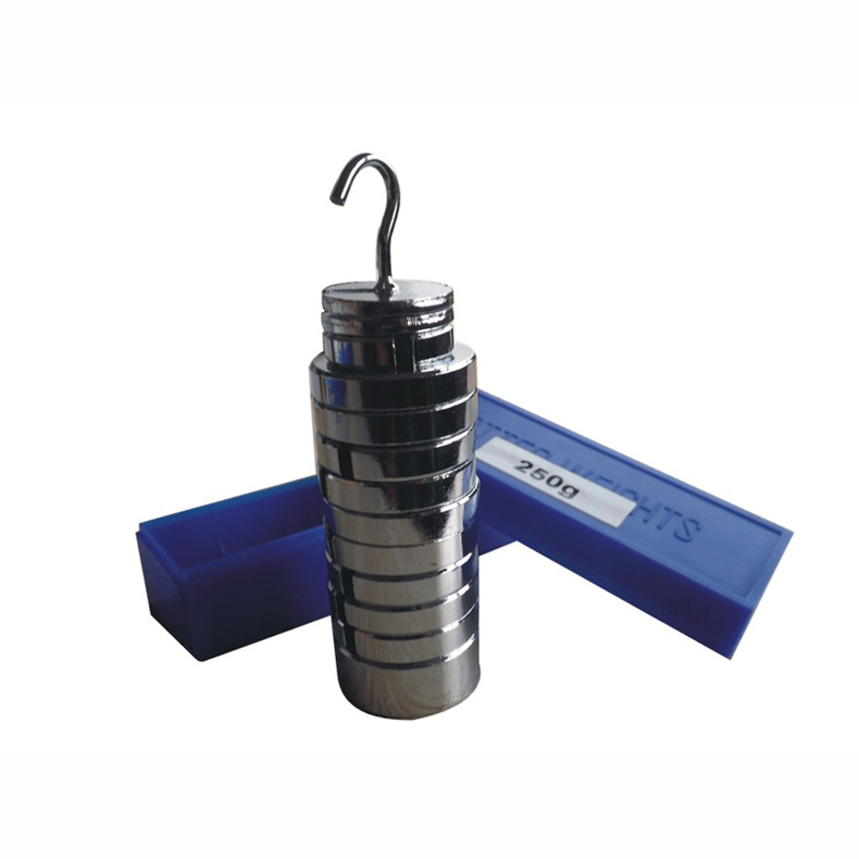 Gelsonlab HSPD-316F Educational Iron chrome plated Hooked Weight Set with Hanger 12pcs weight 250g Slotted weight set