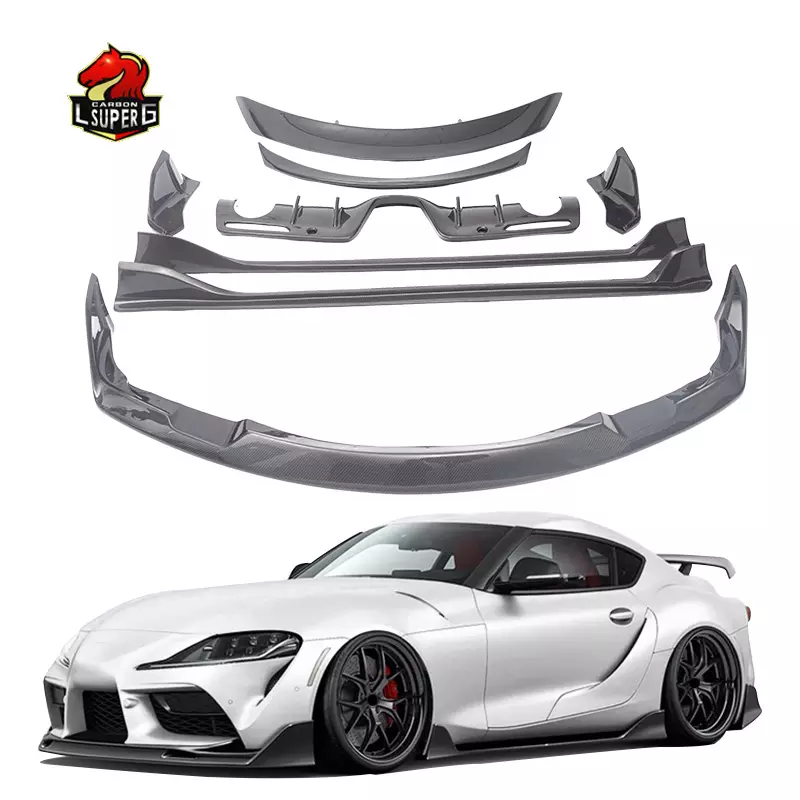 Лидер продаж, стильный карбоновый корпус AIMGAIN для TOYOTA Supra A90 2019-2020, передний диффузор для губ, спойлер для Toyota Supra A90