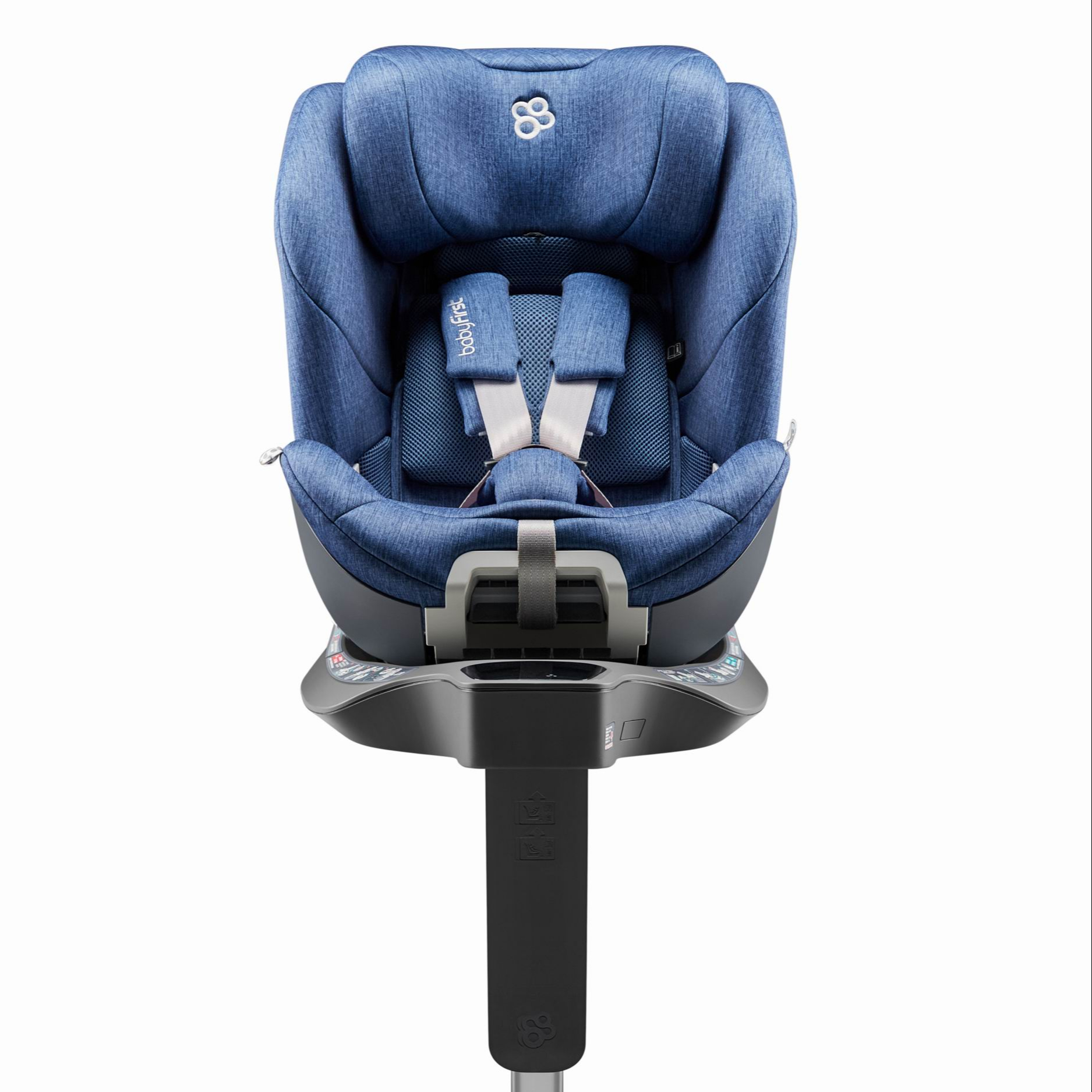 Литье под давлением I-Размер 40-105 см с Isofix и опорными ножками, серые детские автомобильные сиденья R153B