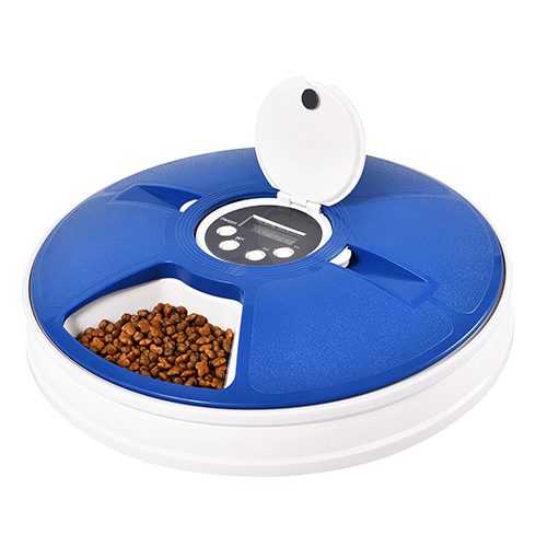 6 Meal Automatic Pet Feeder Food Dispenser with Digital Timer and Music Broadcast for Cats and Dogs