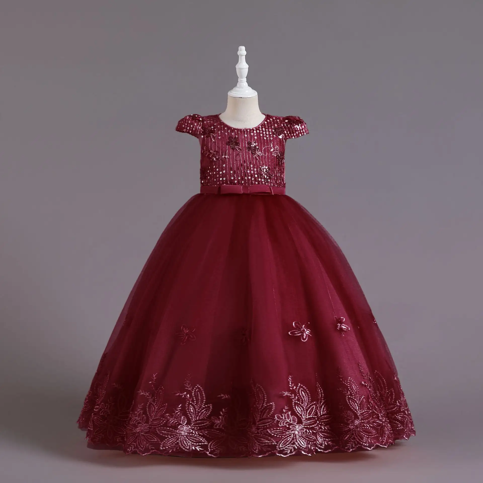 High качество Comunion платья для девочек Latest Frock Design Gown летящими рукавами Fashion Princess Birthday Prom детей Dress