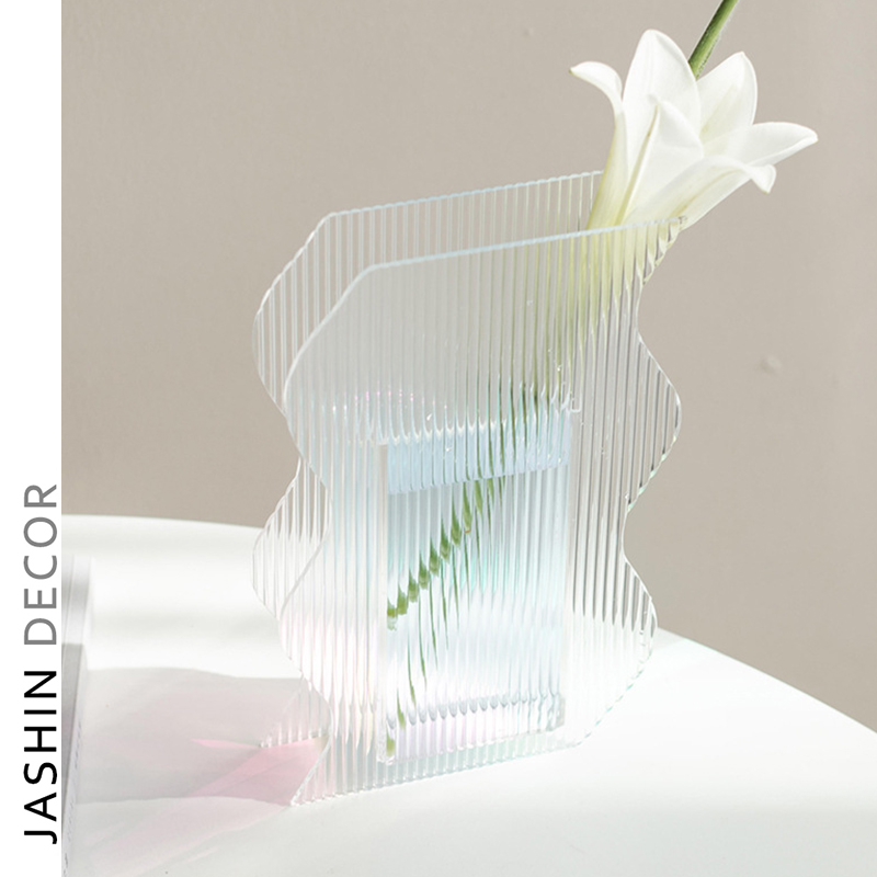 2021 European Modern Light Luxury Golden Glass Vase Living Room Decoration Metal Bracket vases