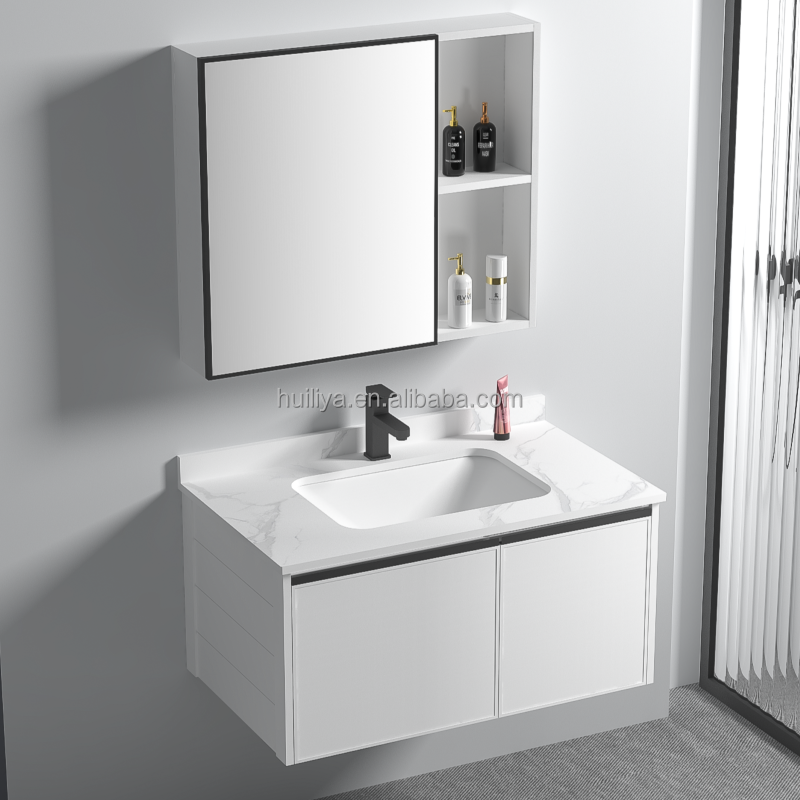 Modern Design Wall Mounted Bathroom Aluminum bathroom cabinet Hanging Bathroom Cabinet set