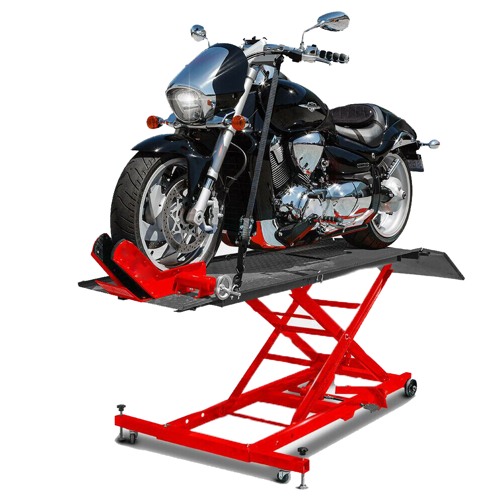 Hot Sale Red 1000lbs scissor hydraulic motorcycle lift table with CE