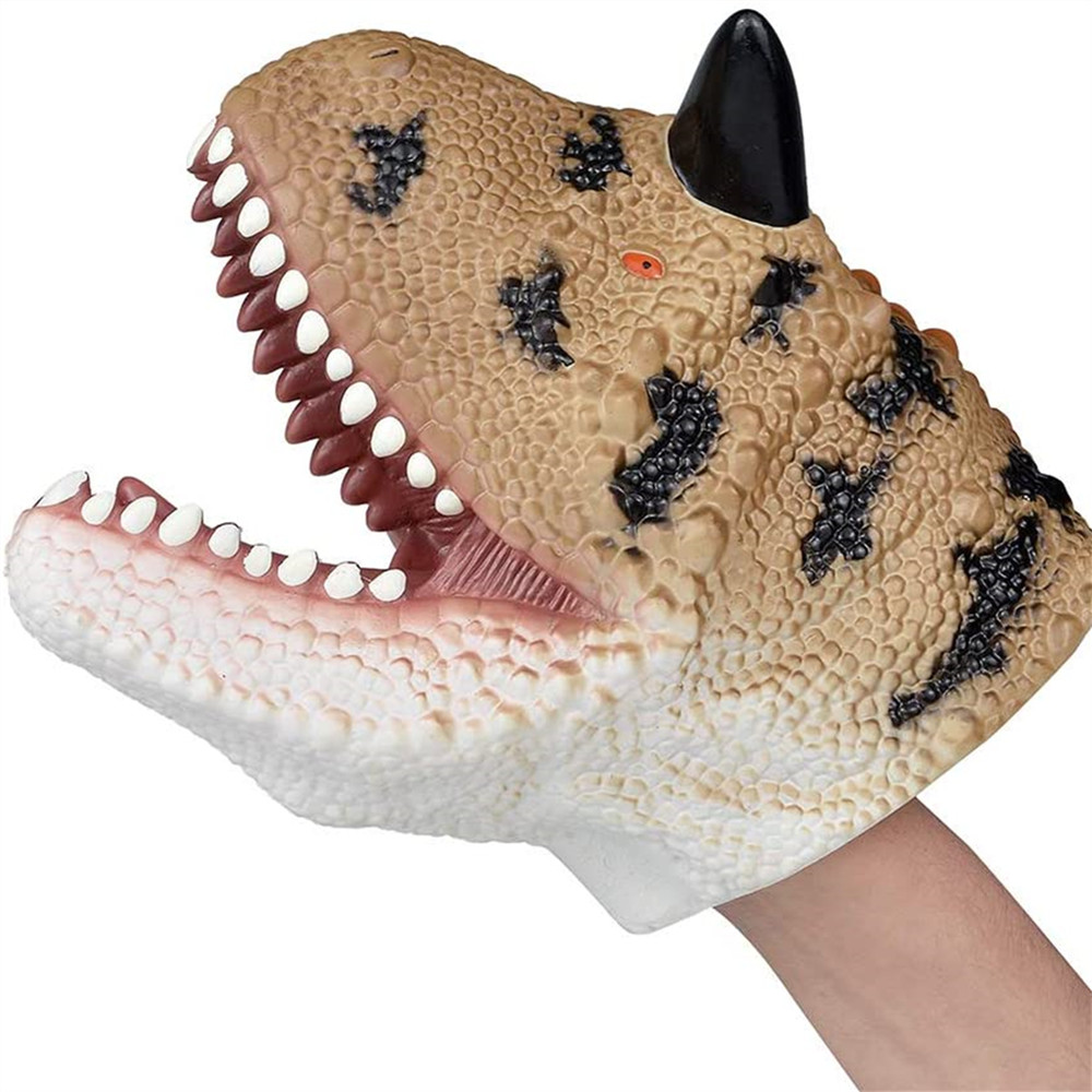 Carnotaurus динозавр Ручные куклы передвижной рот реалистичный подарок для вечеринки Необычные ролевые игрушки