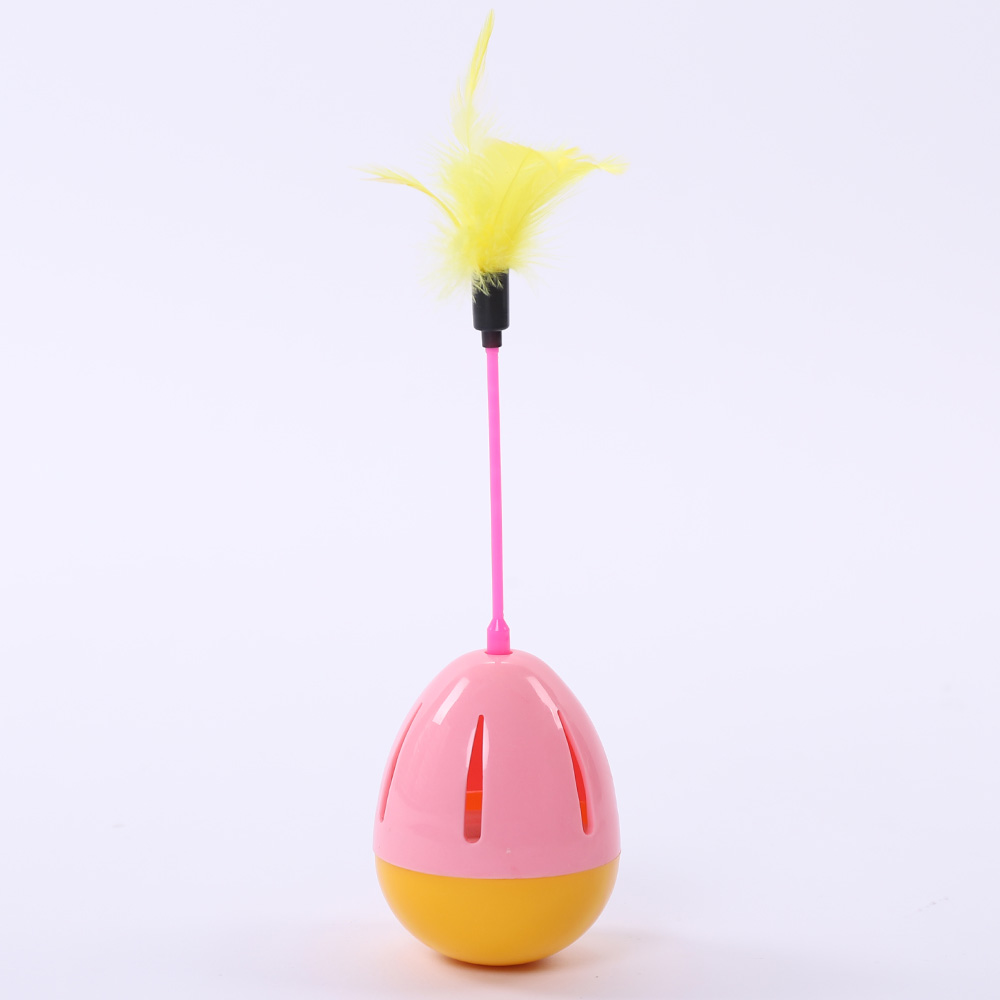 OEM Customized Hoopet Feathers Tumbler Cat Teaser Toys With Bell
