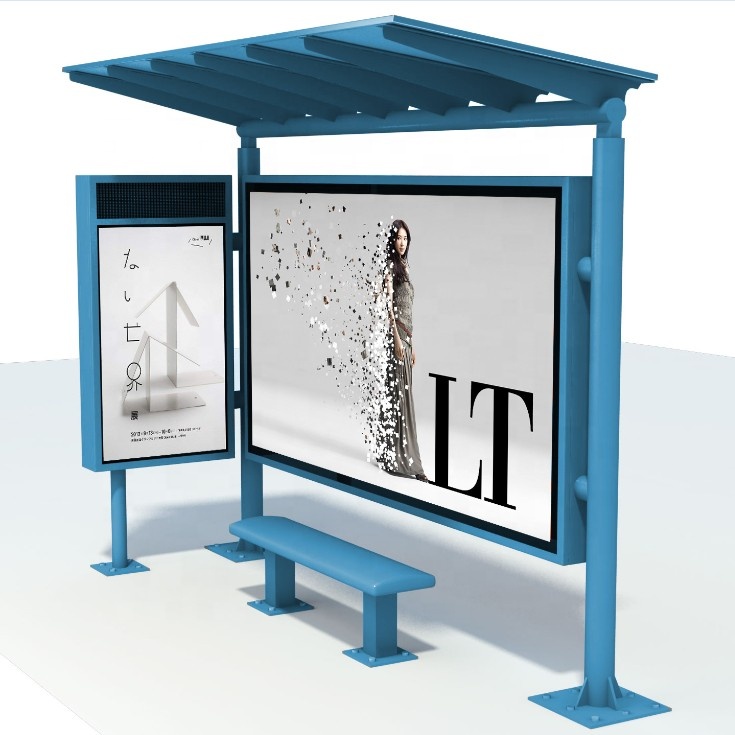 Outdoor Bus Shelter Solar Advertising LED Display Bus Station Best Price Bus Shelter