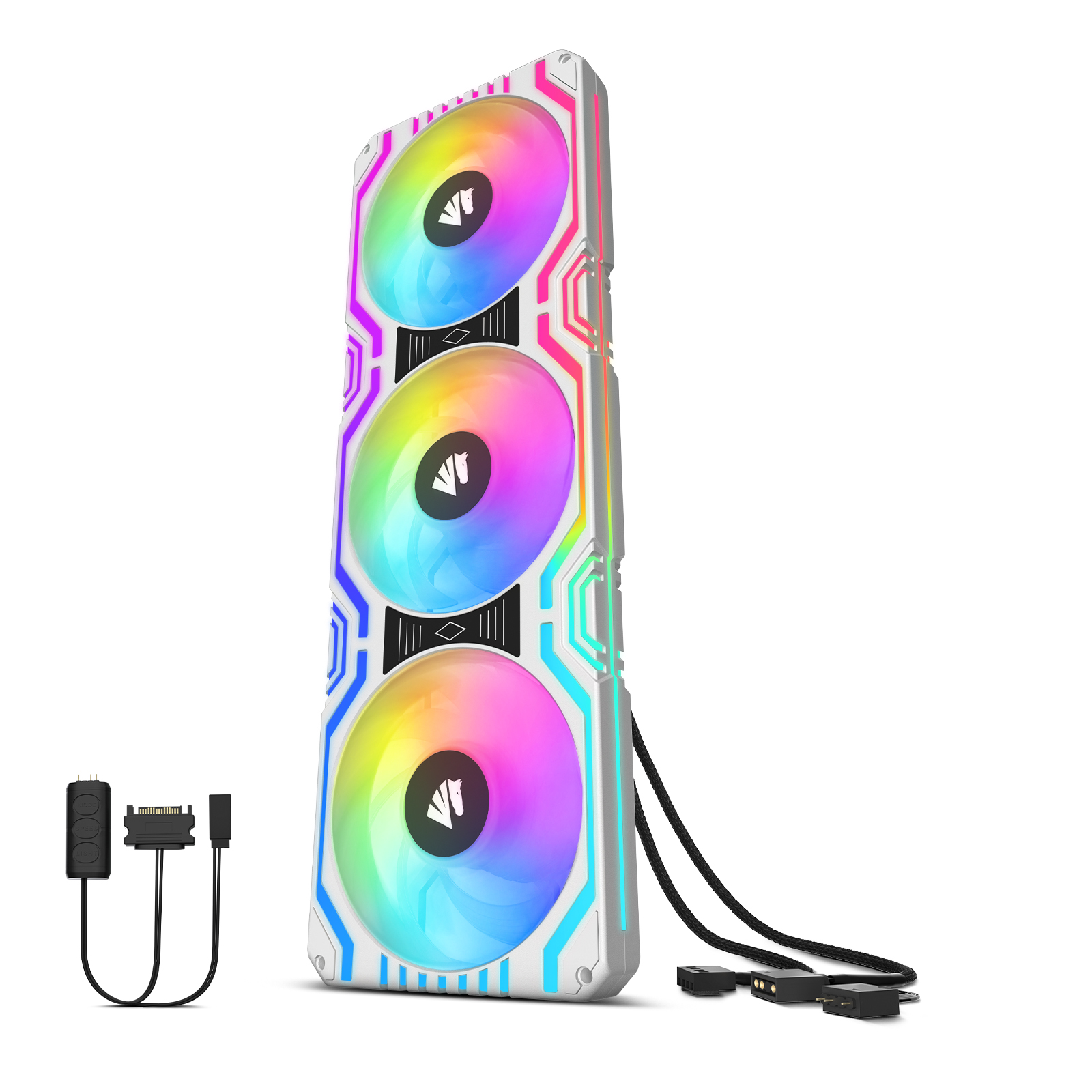 Factory Price White Computer Cooling Fan RGB LED Heatsink 360mm PWM ARGB Fans Cooler